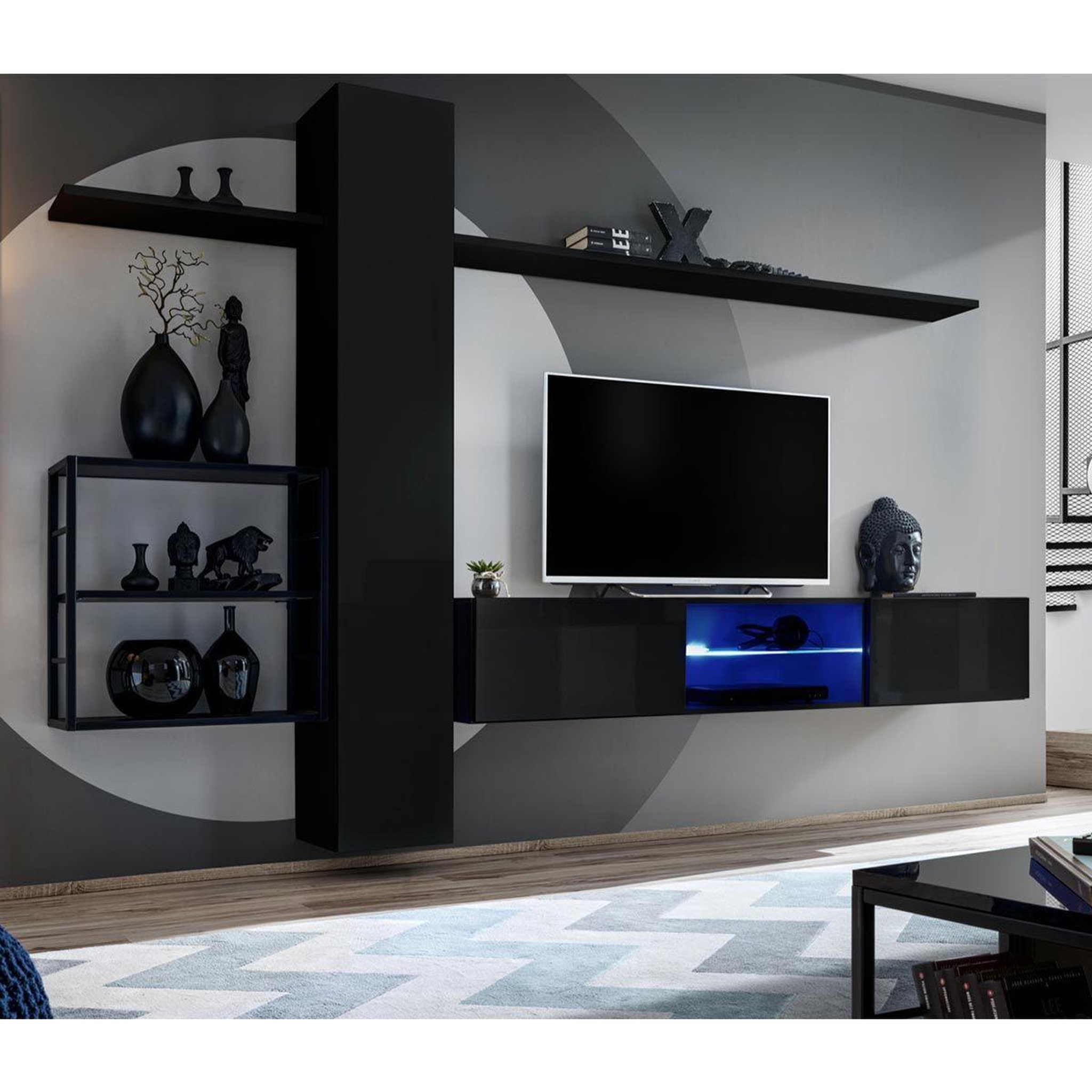 Paris Prix Ensemble meuble tv  switch v  270cm noir