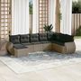 Voir la diapositive 1 : VIDAXL Salon de jardin 8 pcs avec coussins gris resine tressee