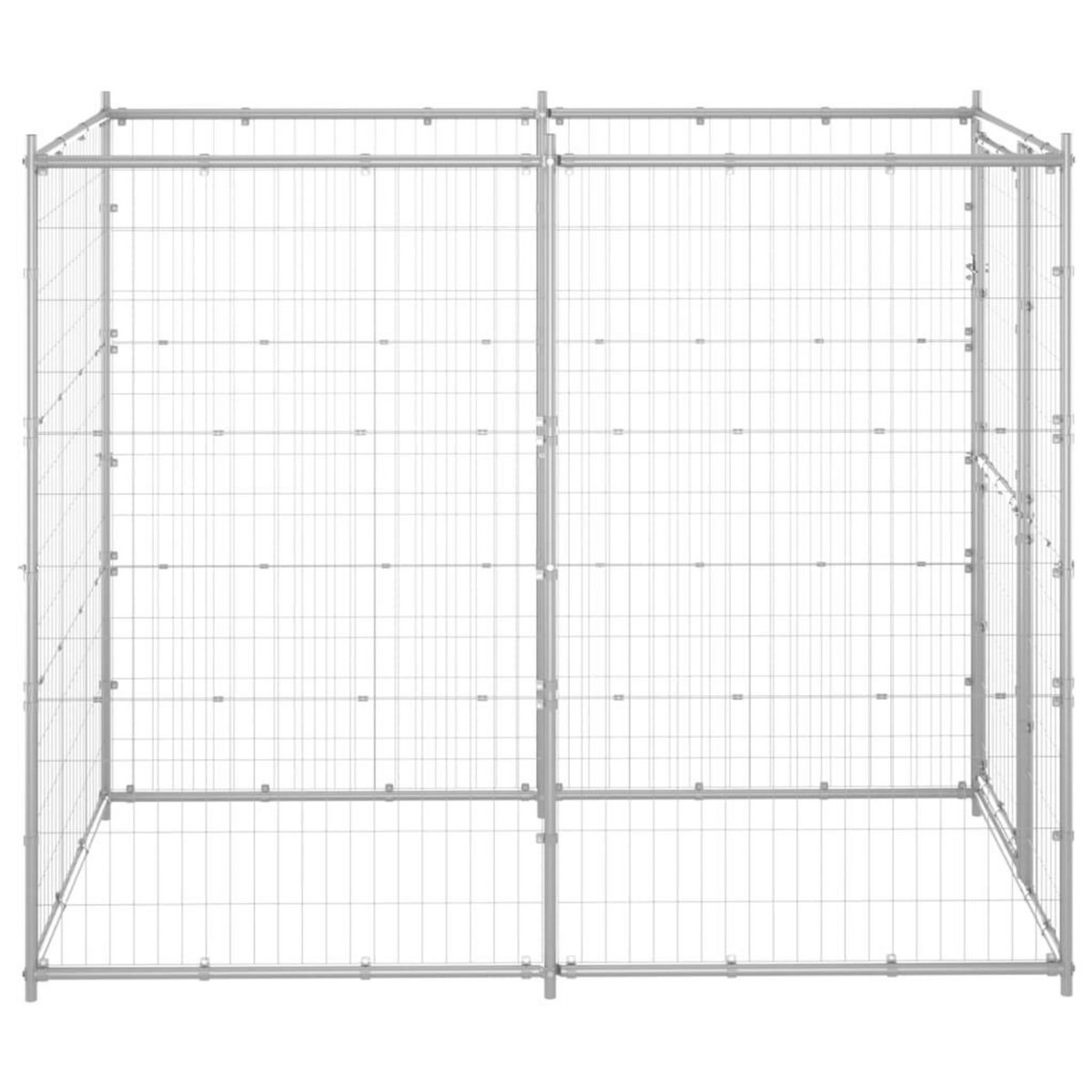 VIDAXL Chenil exterieur pour chiens Acier galvanise 110x220x180 cm