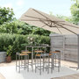 Voir la diapositive 1 : VIDAXL Ensemble de bar jardin 7 pcs gris poly rotin/bois massif acacia