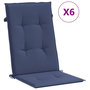 Voir la diapositive 2 : VIDAXL Coussins de chaise a dossier haut lot de 6 bleu marine tissu