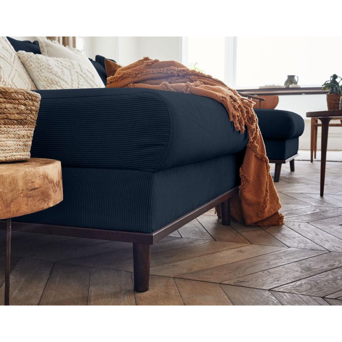 LISA DESIGN Albane - canapé panoramique en u - 7 places - en velours côtelé