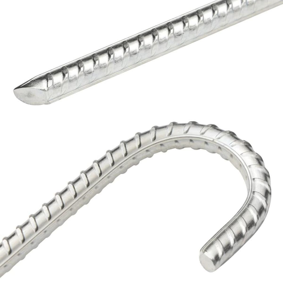 VIDAXL Piquets de tente 12 pcs 37 cm Ø10 mm acier galvanise