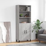 VIDAXL Buffet haut Sonoma gris 69,5x34x180 cm Bois d'ingenierie