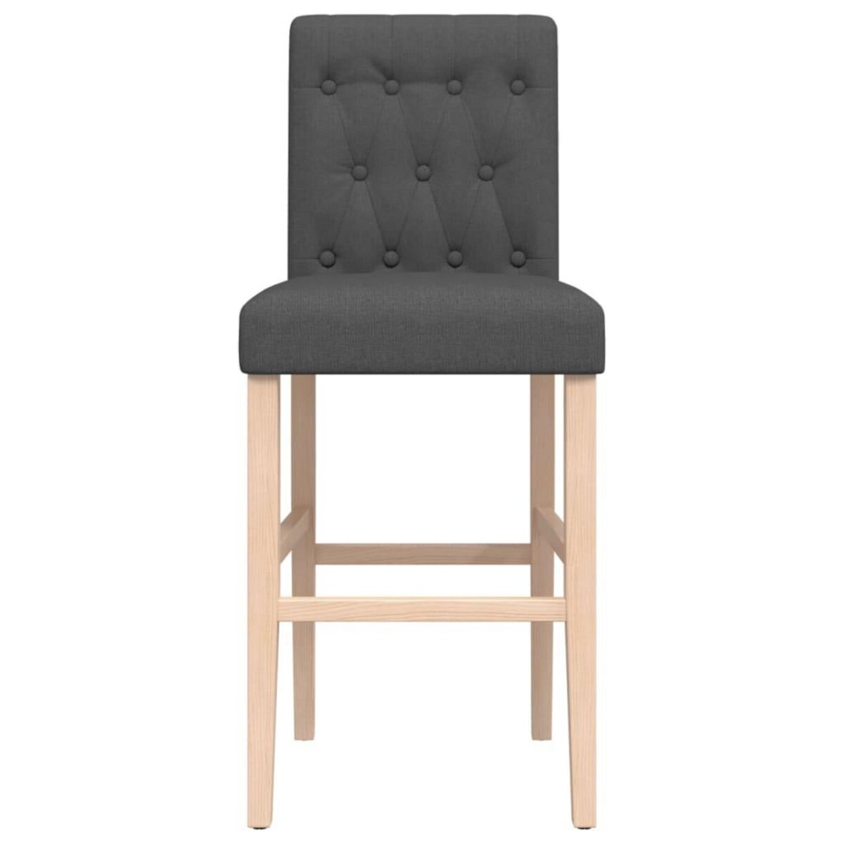VIDAXL Chaises de bar lot de 2 bois massif d'hevea et tissu