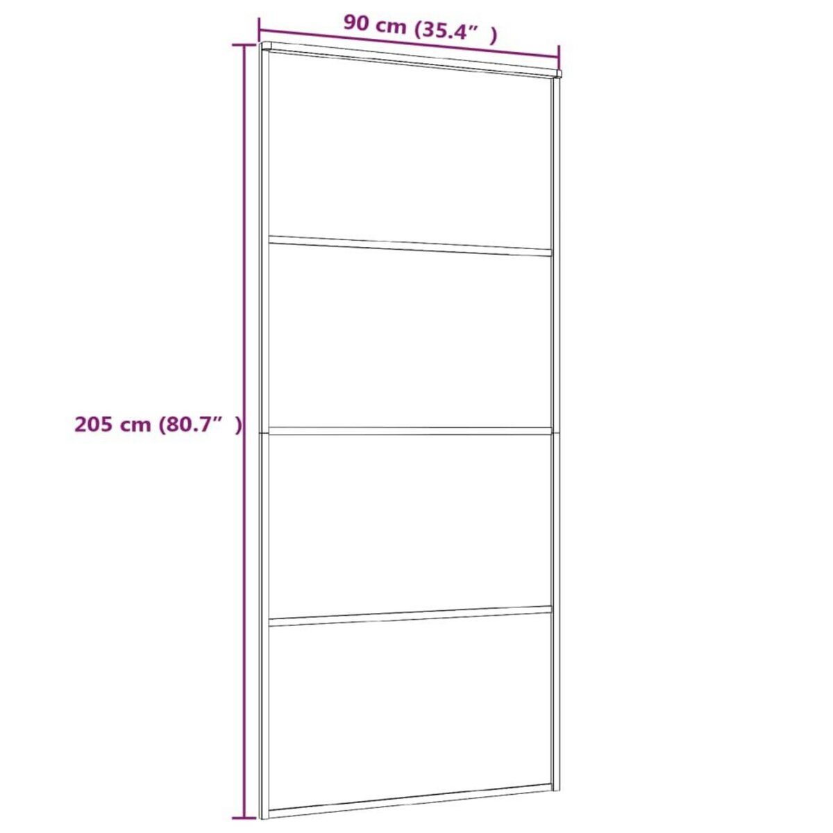 VIDAXL Porte coulissante Verre ESG et aluminium 90x205 cm Blanc