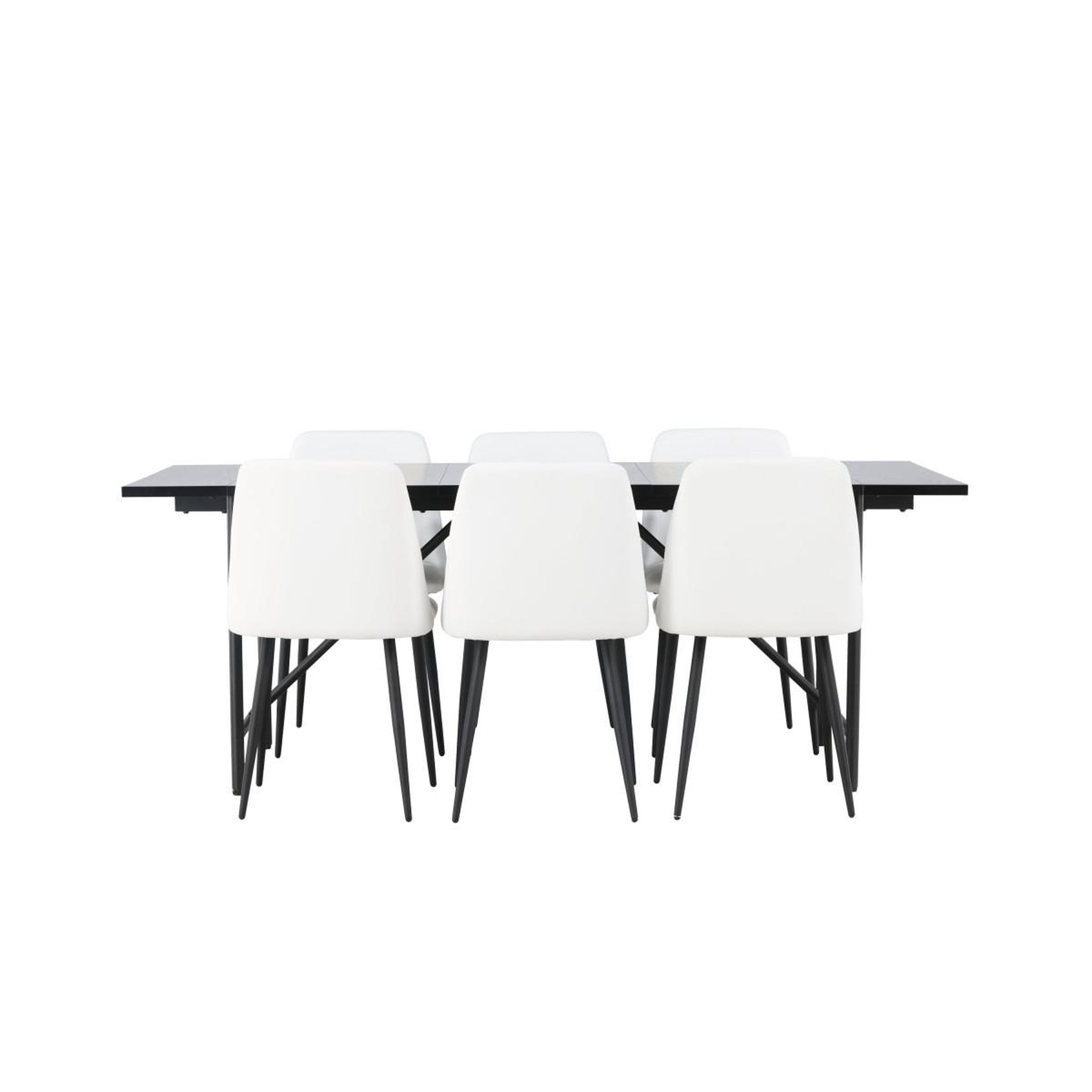 Voir la diapositive 2 : Paris Prix Ensemble table à manger & 6 chaises  astrid & night  200cm noir & blanc
