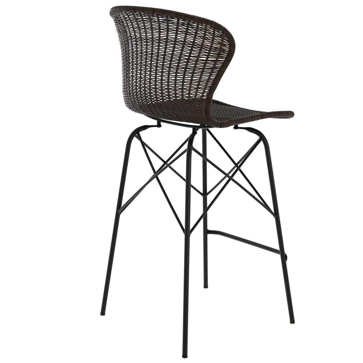 Rendez vous déco Lot de 2 chaises pour îlot central 63 cm en résine tressée marron - Palma