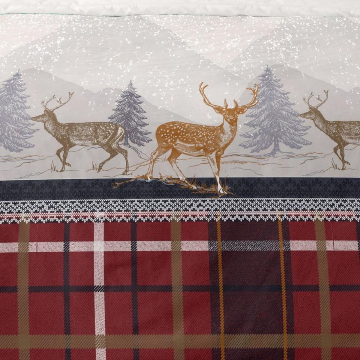 Dourev Housse de couette 240x220 + 2 taies flanelle 100% coton