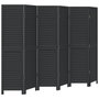 Voir la diapositive 2 : VIDAXL Cloison de separation 6 panneaux noir bois de paulownia massif