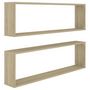 Voir la diapositive 2 : VIDAXL Etageres cube murales 2 pcs chene sonoma bois d'ingenierie