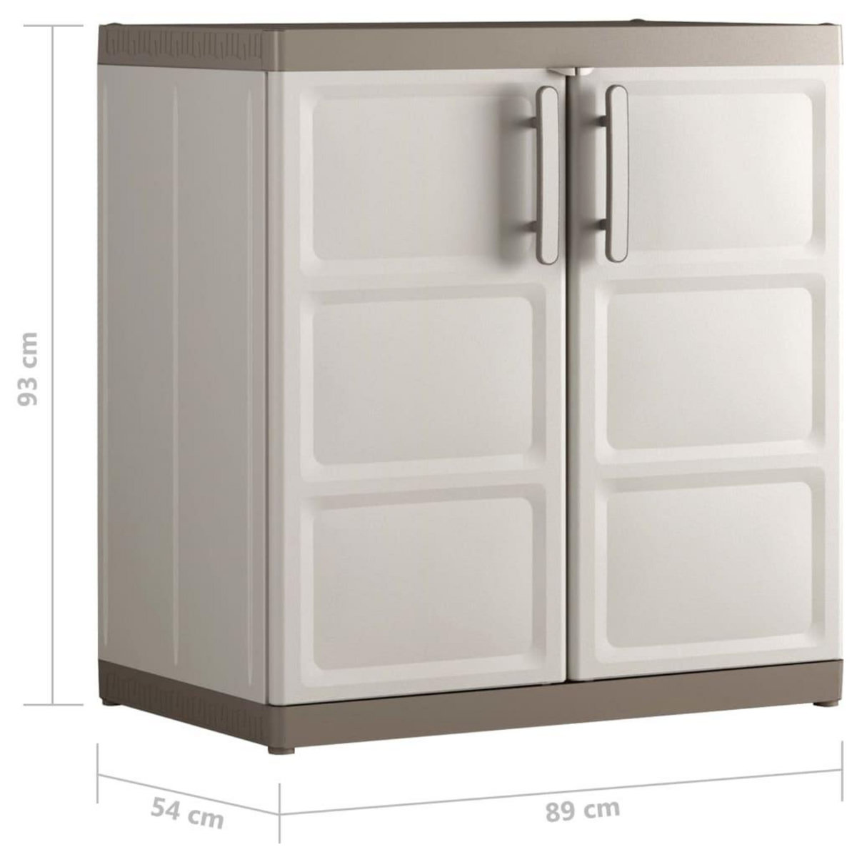 Keter Keter Armoire de rangement basse Excellence XL Beige et taupe 93 cm