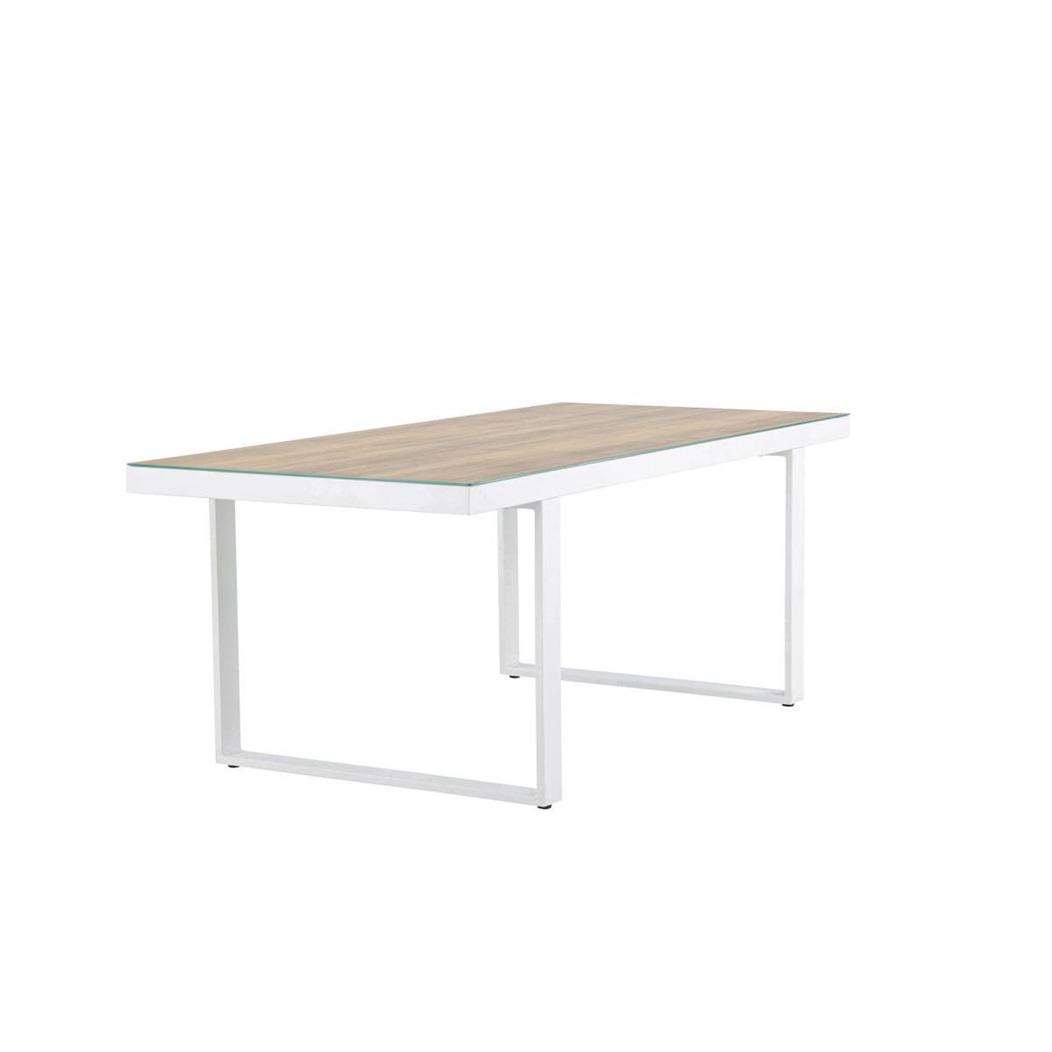 Voir la diapositive 3 : Paris Prix Table de jardin en verre  merlo  200cm naturel & blanc