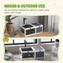 Voir la diapositive 4 : PAWHUT Maison enclos cage pour petit animal tortue avec 2 espaces bois gris