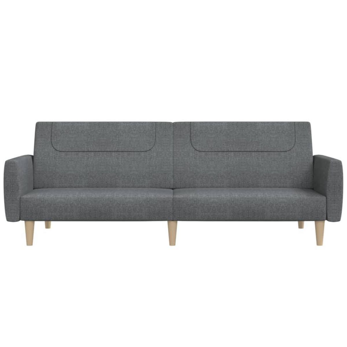 VIDAXL Canape-lit a 2 places gris clair tissu