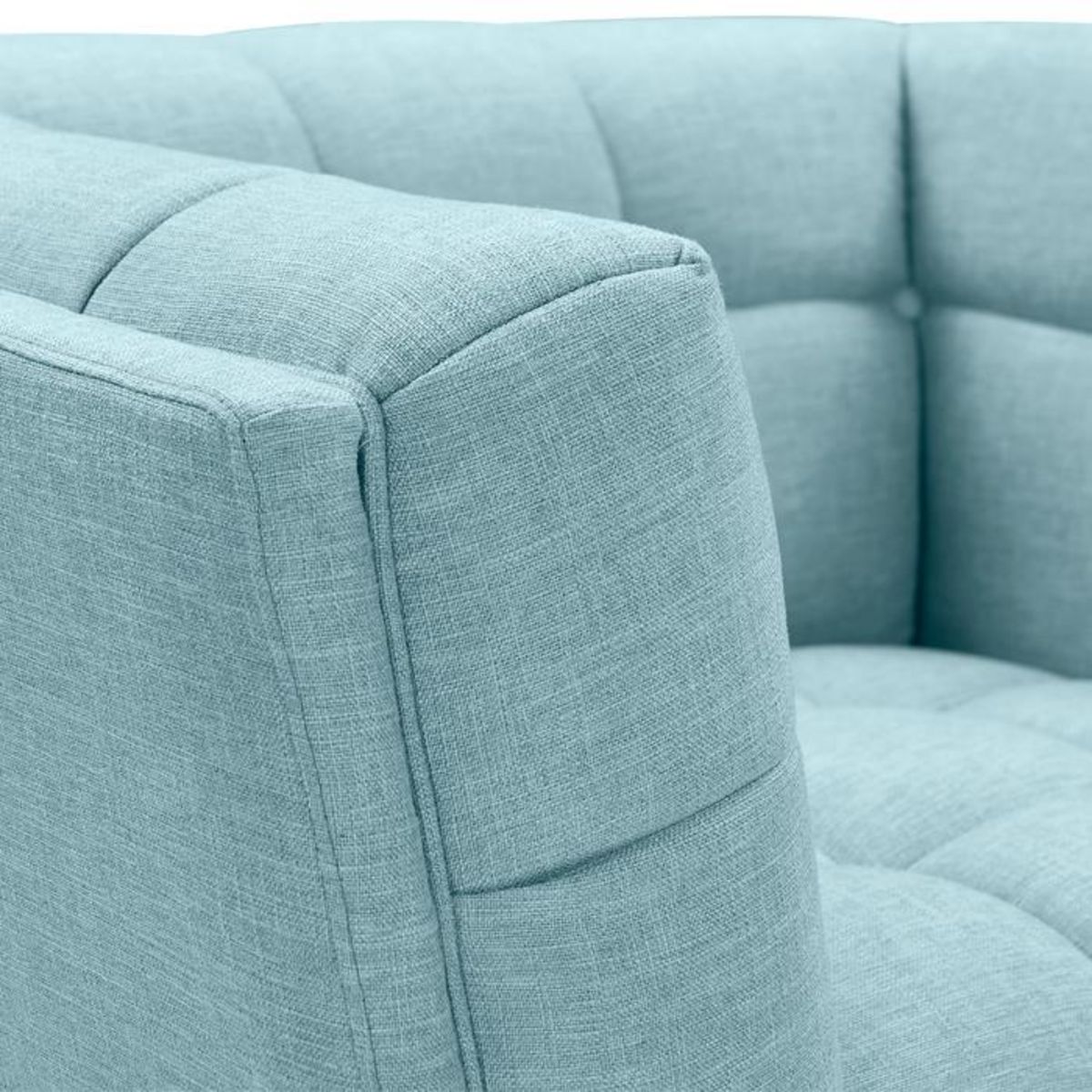 Rendez vous déco Fauteuil capitonné en tissu gris - Carmen