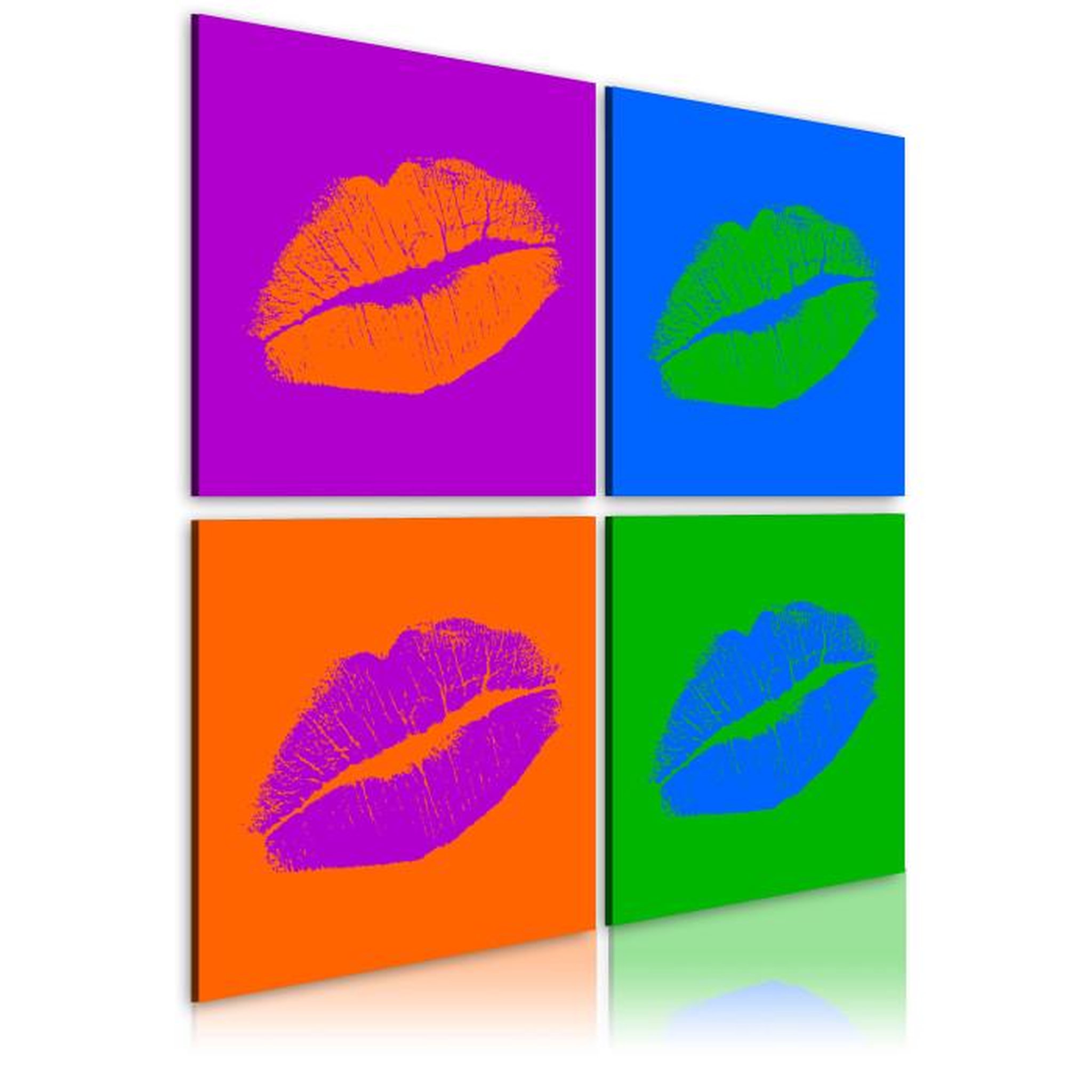 Paris Prix Tableau Imprimé  Baisers : Pop Art. Coloris disponibles : Multicolore