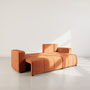 Voir la diapositive 2 : BEST MOBILIER Nicole - canapé d'angle réversible 5 places convertible avec coffre en tissu