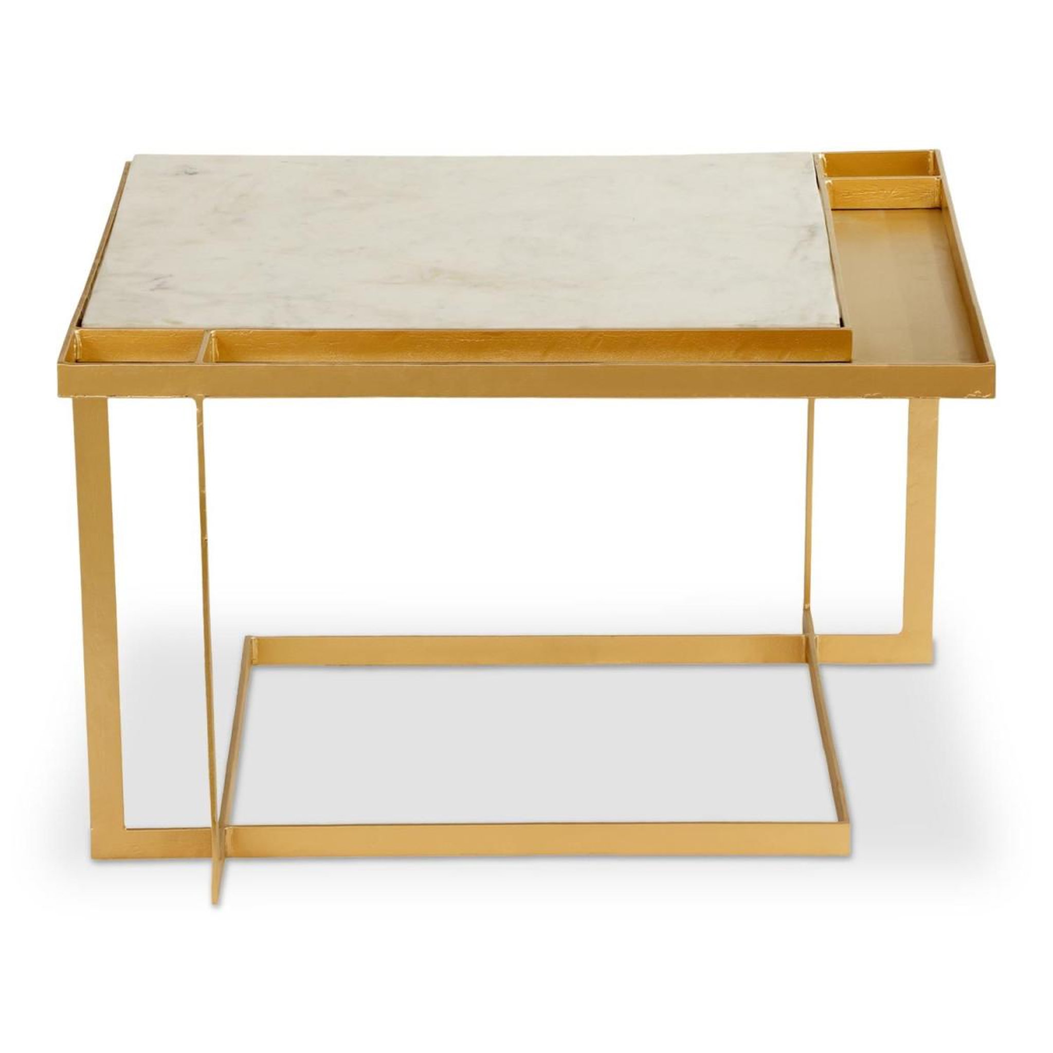 Voir la diapositive 3 : Paris Prix Table Basse en Marbre Design  Tocade  66cm Or