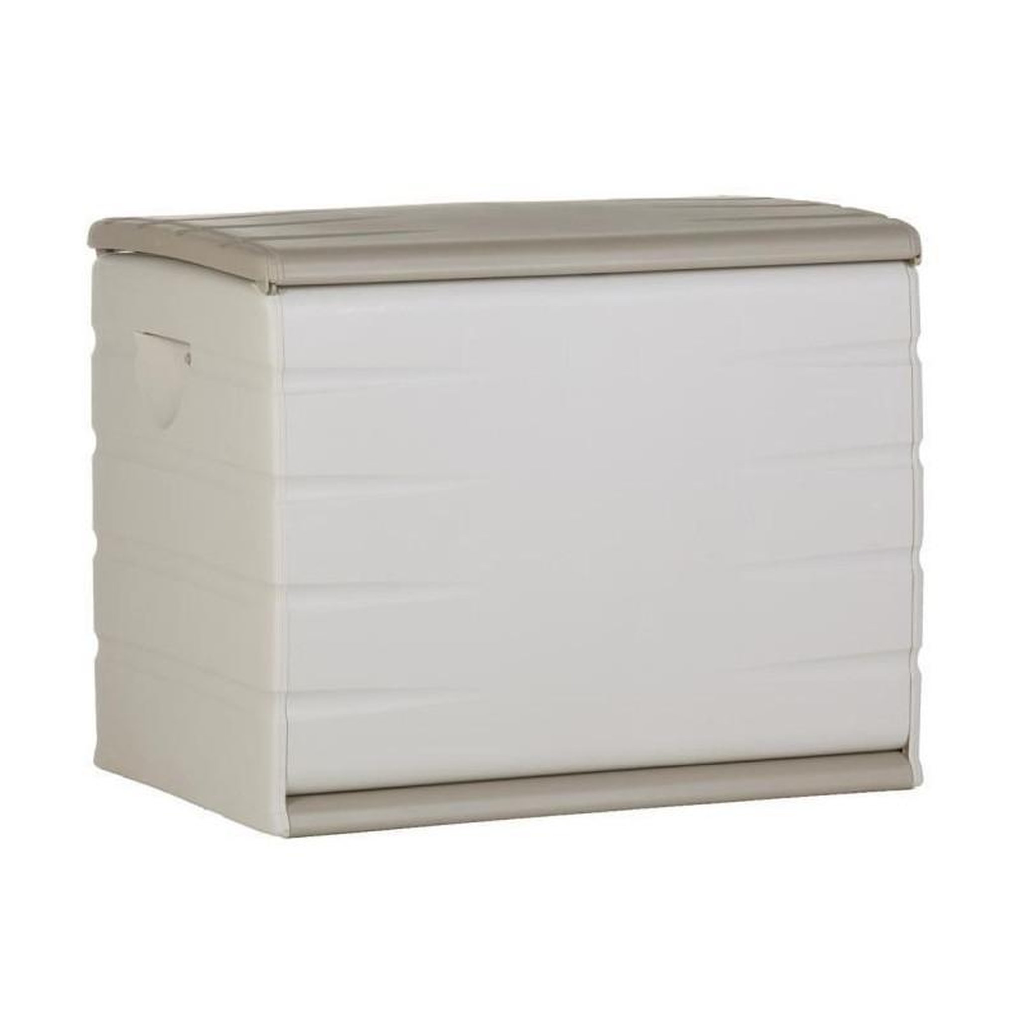 PLASTIKEN PLASTIKEN Coffre 260L Interieur/Exterieur Fonctionnel et Esthetique Cadenassable avec Roulettes Beige
