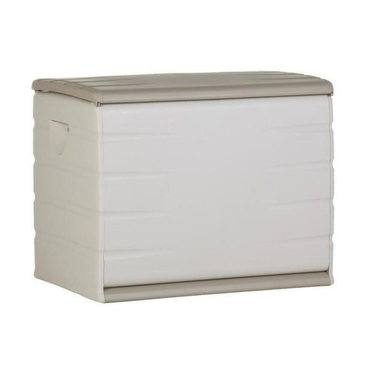 PLASTIKEN PLASTIKEN Coffre 260L Interieur/Exterieur Fonctionnel et Esthetique Cadenassable avec Roulettes Beige