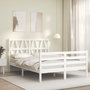 Voir la diapositive 3 : VIDAXL Cadre de lit sans matelas blanc 140x190 cm bois massif