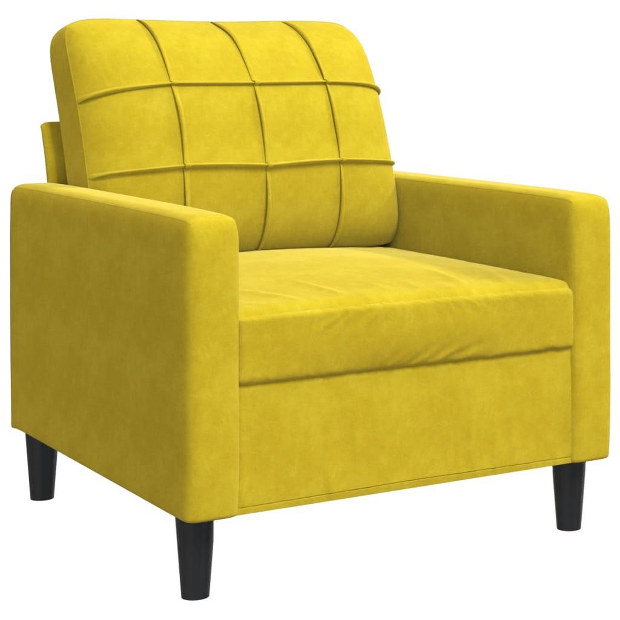 Voir la diapositive 5 : VIDAXL Ensemble de canapes 3 pcs avec coussins Jaune Velours