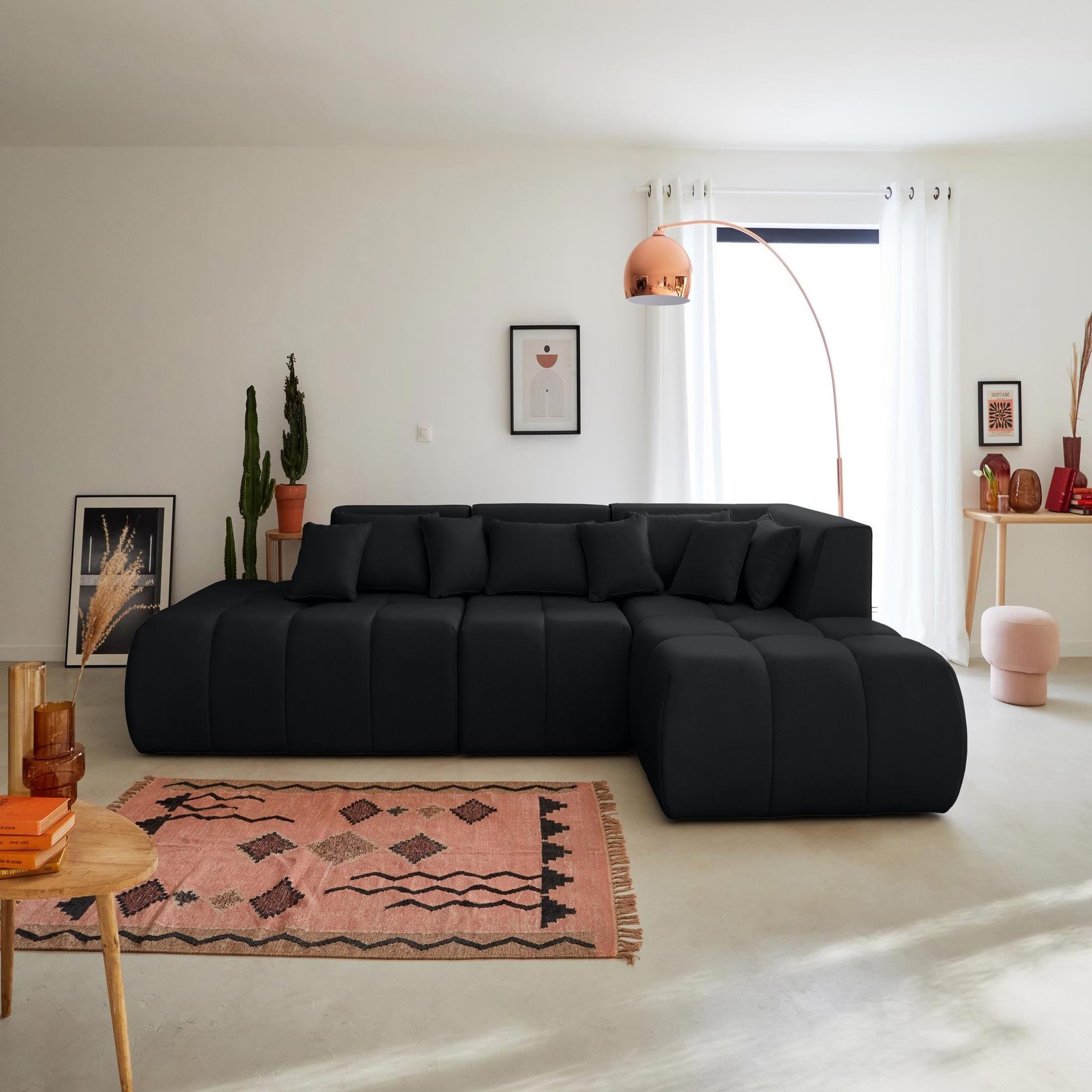 Voir la diapositive 1 : LISA DESIGN Caracas - canapé modulable d'angle droit - 5 places - en tissu