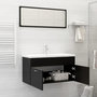 Voir la diapositive 3 : VIDAXL Ensemble de meubles de salle de bain 2 pcs noir bois ingenierie