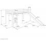 Voir la diapositive 3 : HomeStyle4U Lit Simple Blanc 90x200 en hauteur avec echelle et toboggan