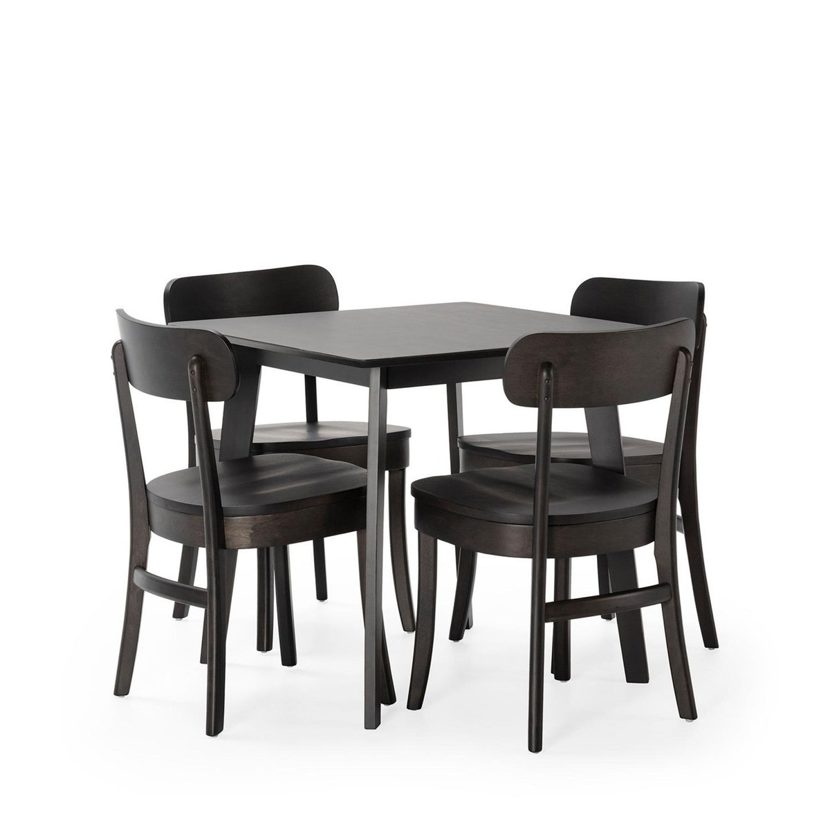 VS VENTA-STOCK Ensemble table 80x80 cm et 4 chaises de salle à manger Nala Noir