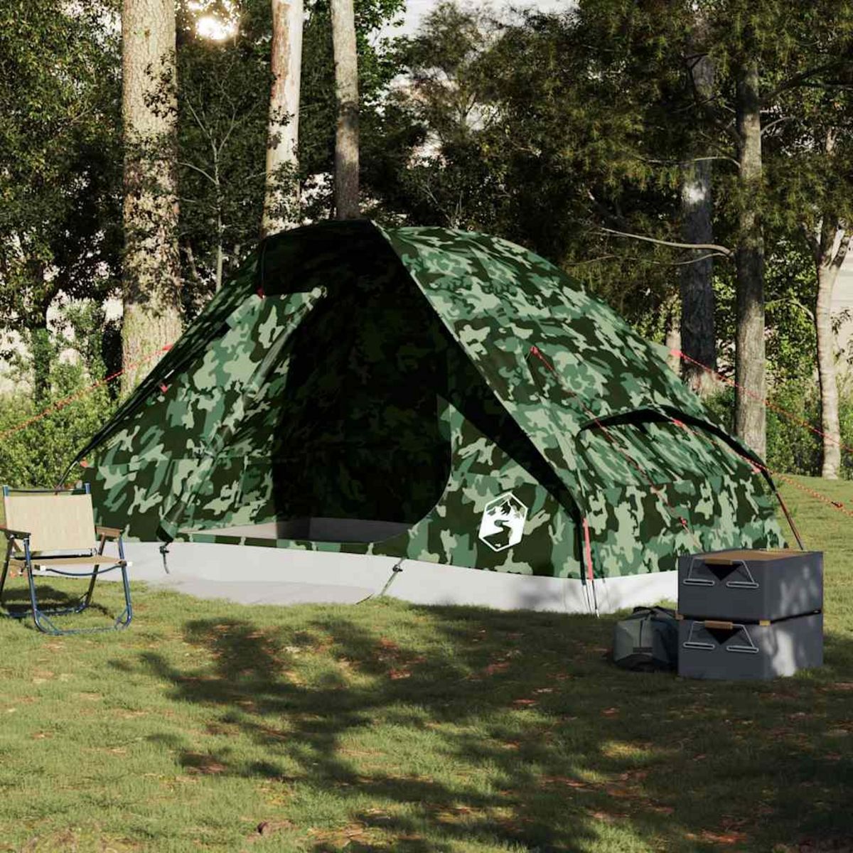 VIDAXL Tente familiale a dome 6 personnes camouflage impermeable