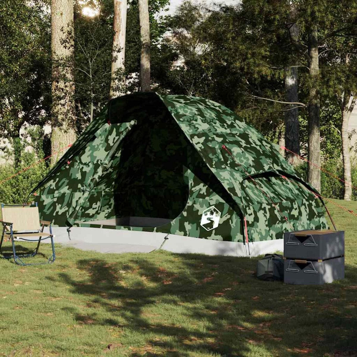 VIDAXL Tente familiale a dome 6 personnes camouflage impermeable