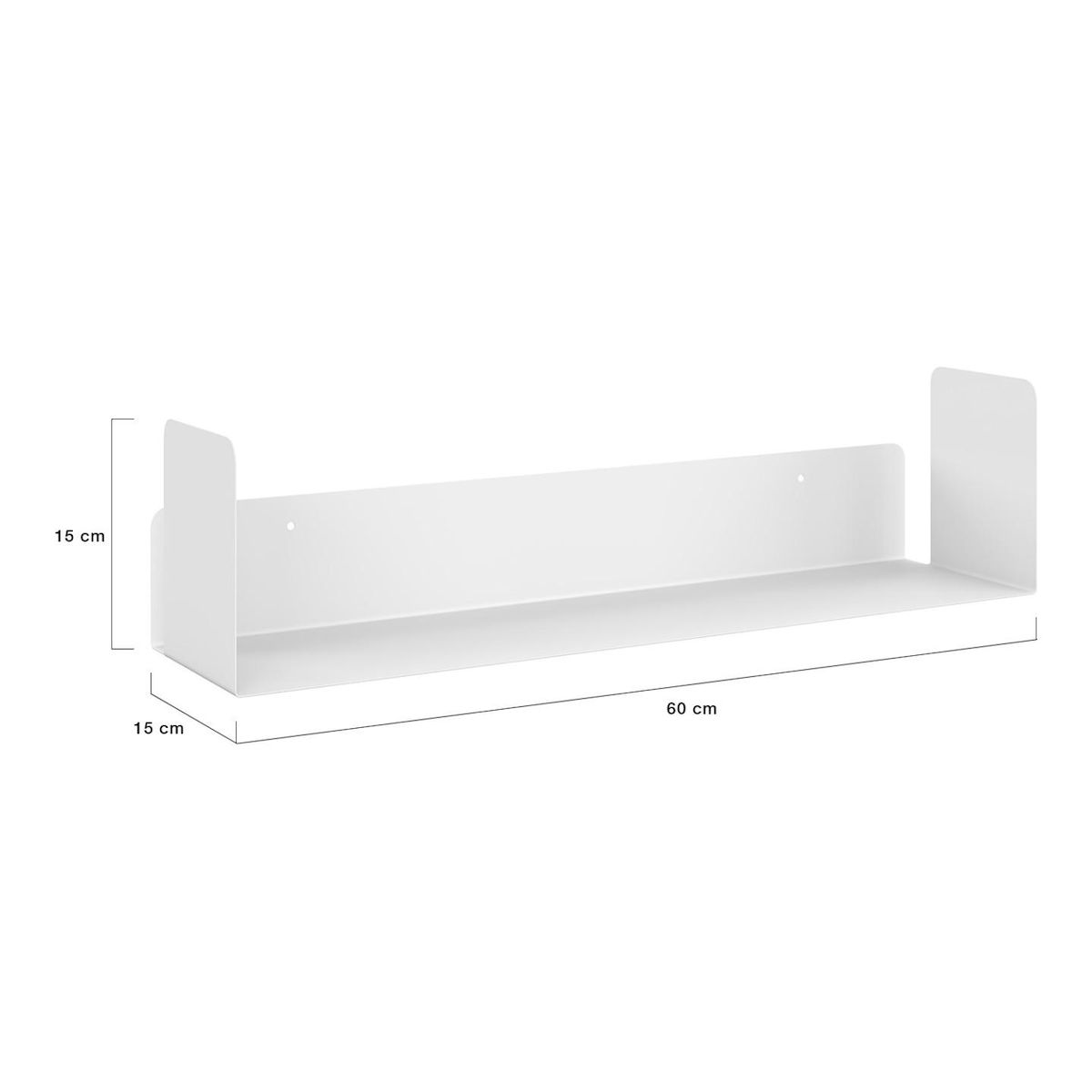 ID MARKET Lot de 4 étagères 60x15 cm pour livres METRA blanches