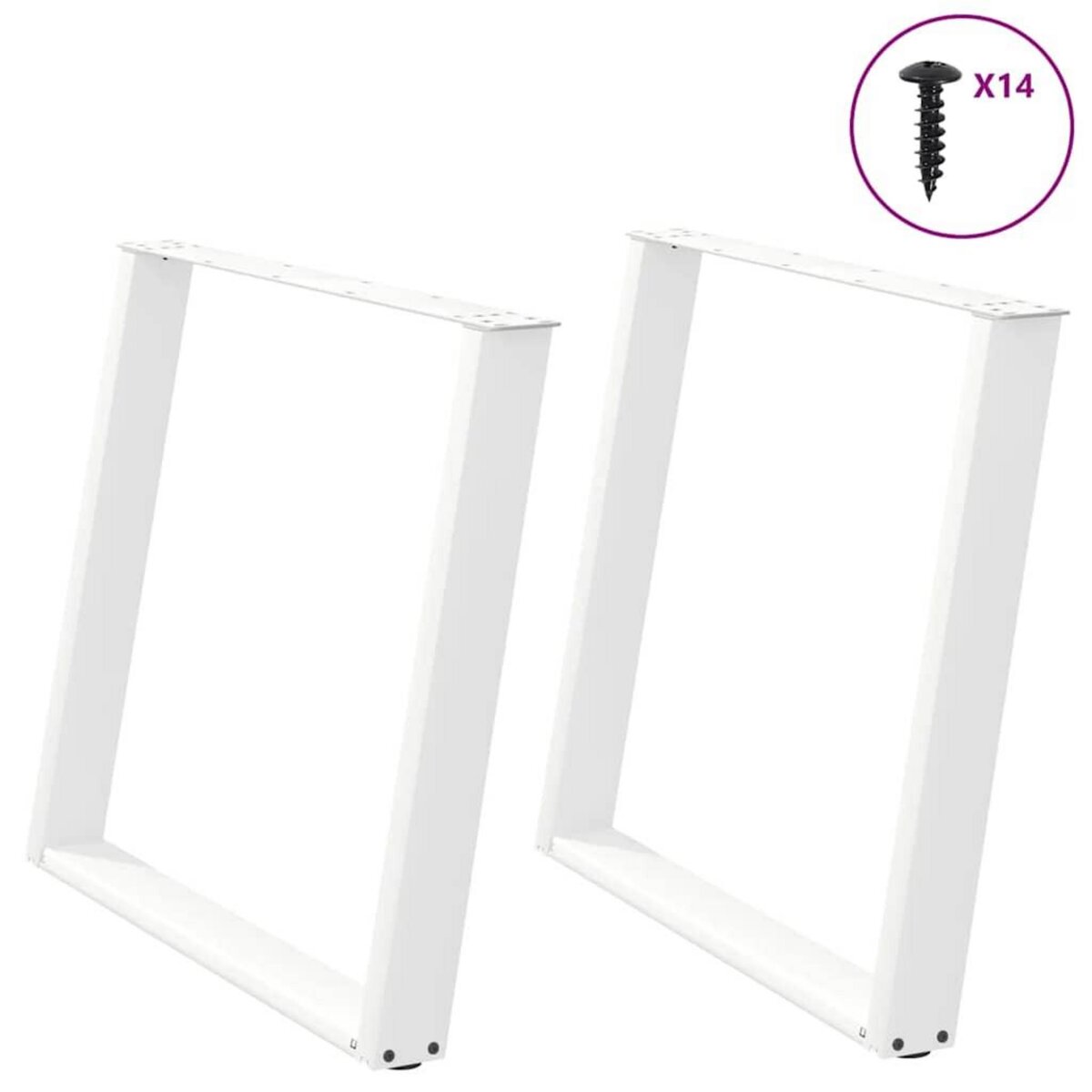 VIDAXL Pieds de table a manger forme de U 2 pcs blanc 90x(72-73) cm