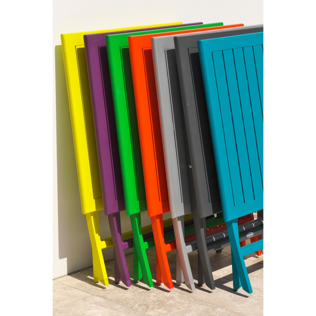 DCB GARDEN Table de jardin pliante 70x70cm aluminium vert MARIUS