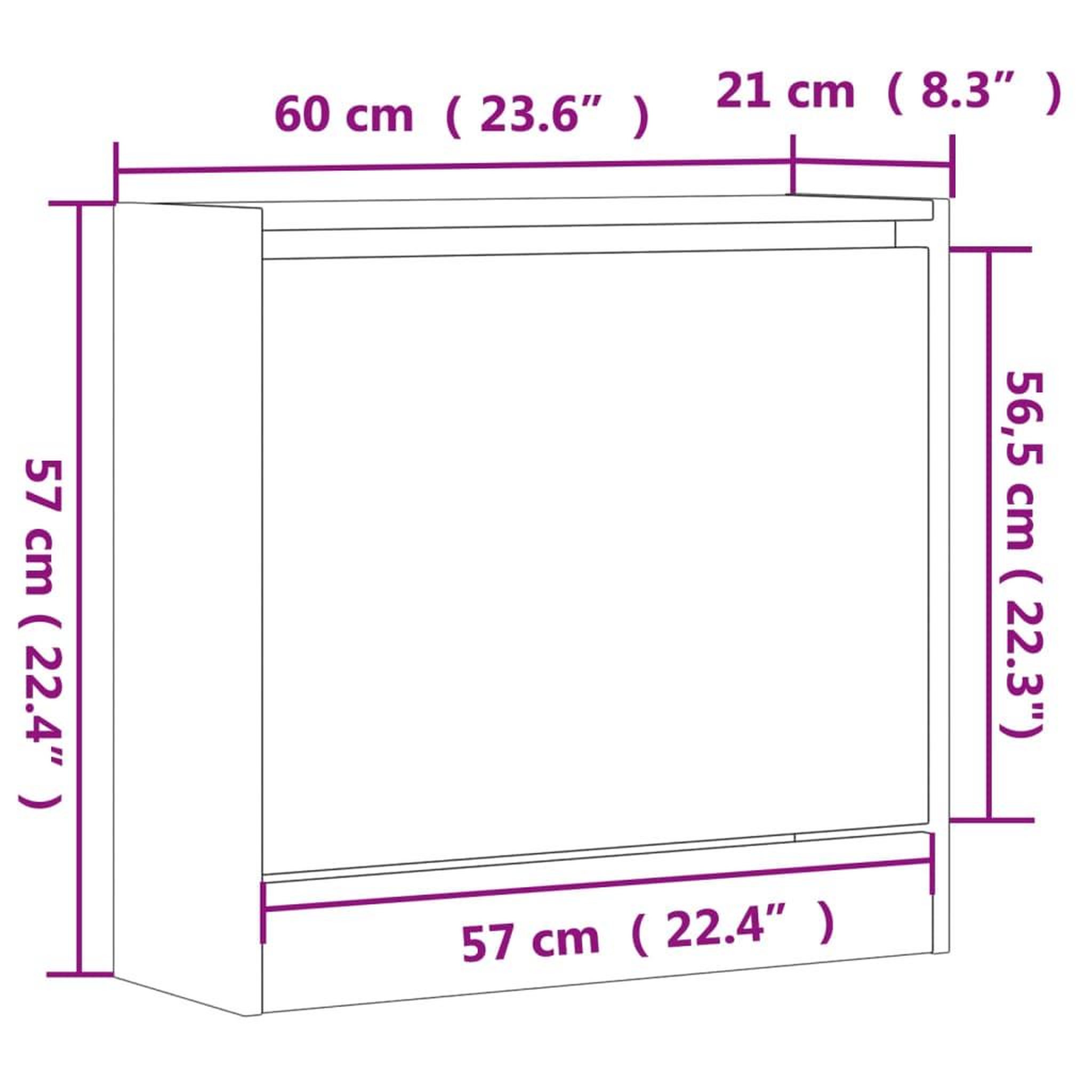 Voir la diapositive 6 : VIDAXL Armoire a chaussures gris beton 60x21x57 cm bois d'ingenierie