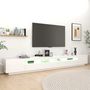 Voir la diapositive 5 : VIDAXL Meuble TV avec lumieres LED Blanc 300x35x40 cm