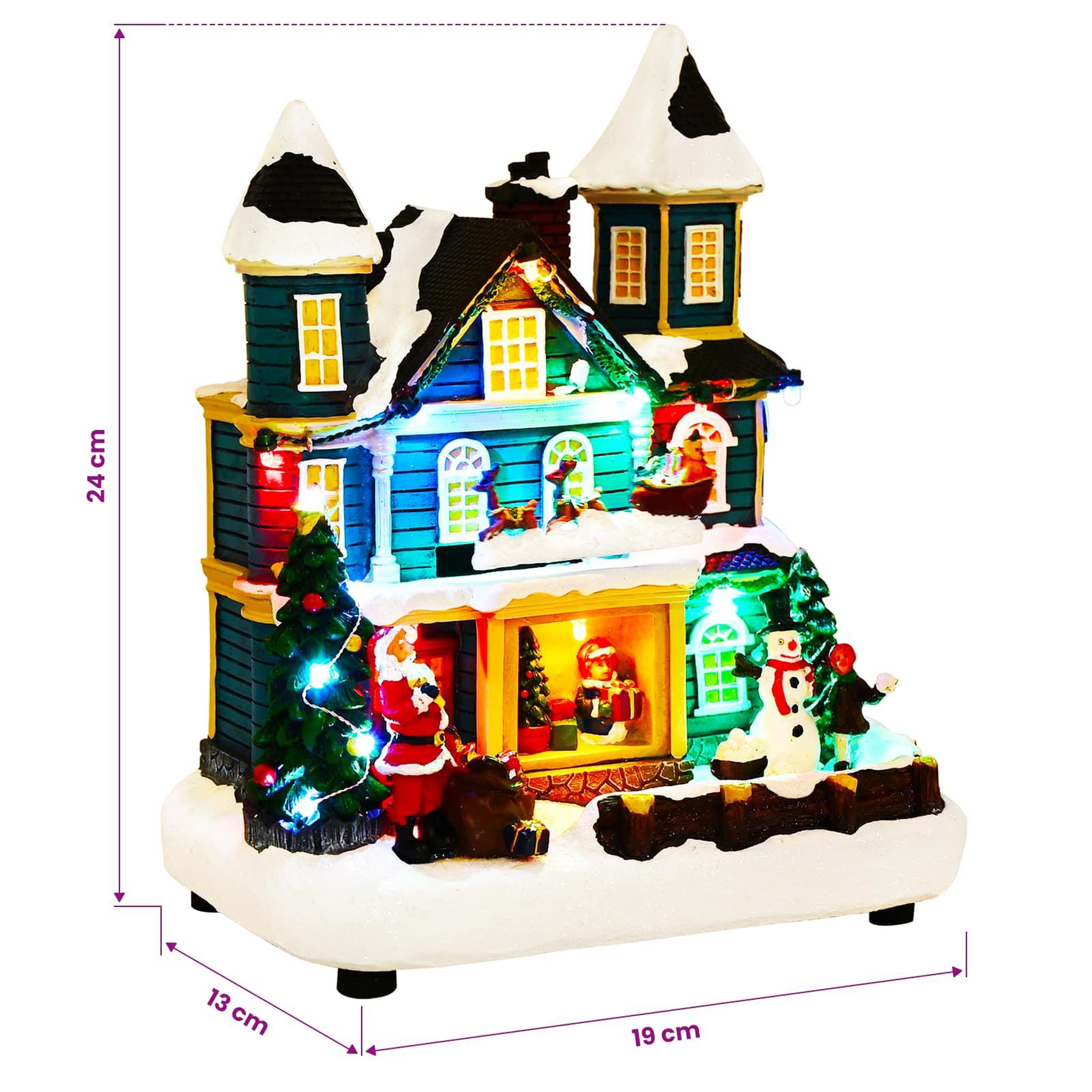 Voir la diapositive 3 : VIDAXL Scene de village de Noël avec traîneau SALO 19 x 13 x 24 cm
