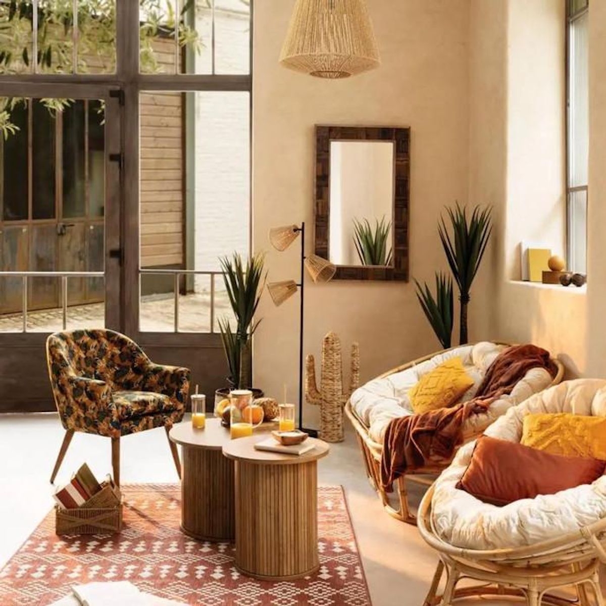 ATMOSPHERA Plante Artificielle en Pot  Yucca  130cm Vert & Noir