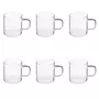  Lot de 6 Tasses à Café  Mia  10cl Transparent