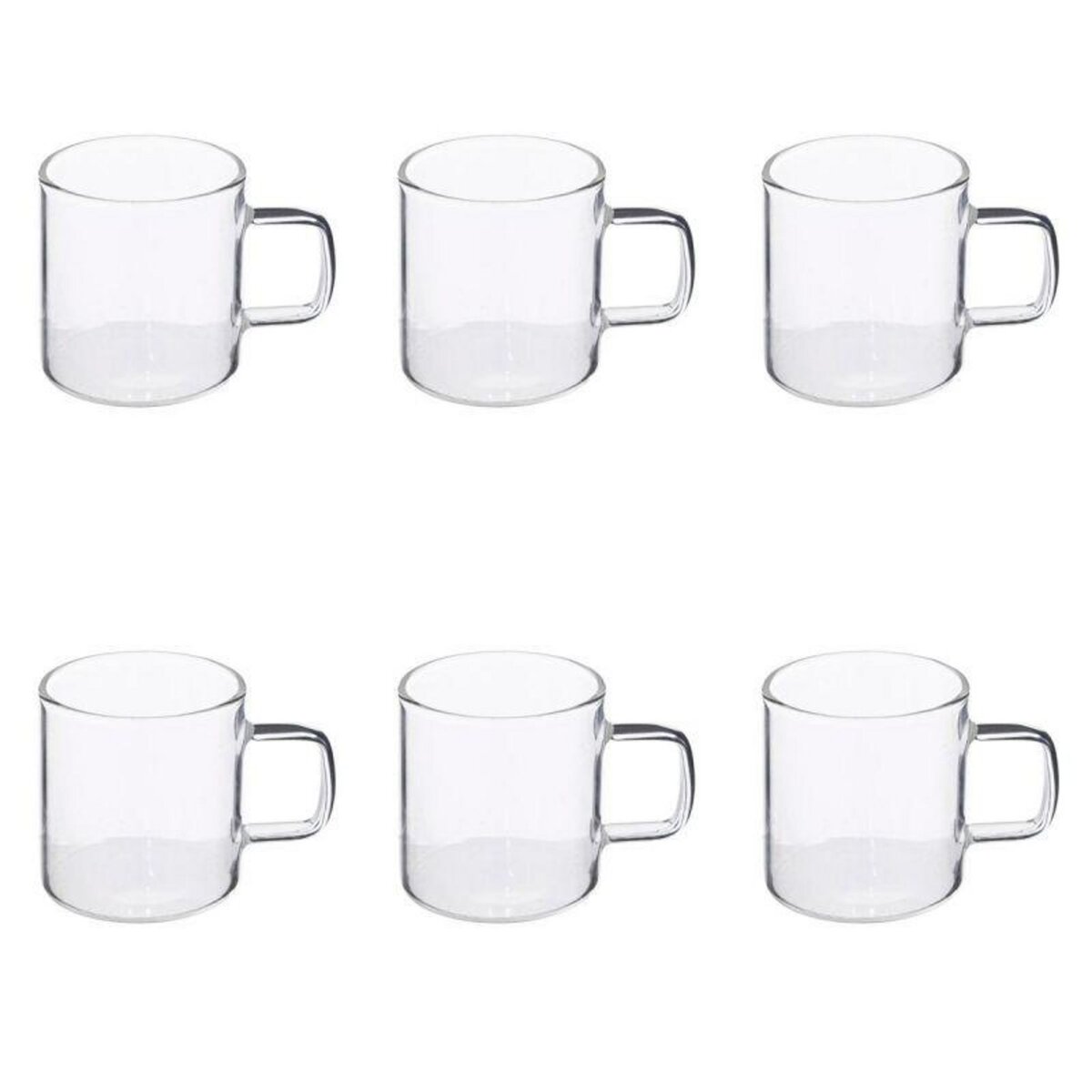Set de 6 grandes tasses à café avec sous-tasses