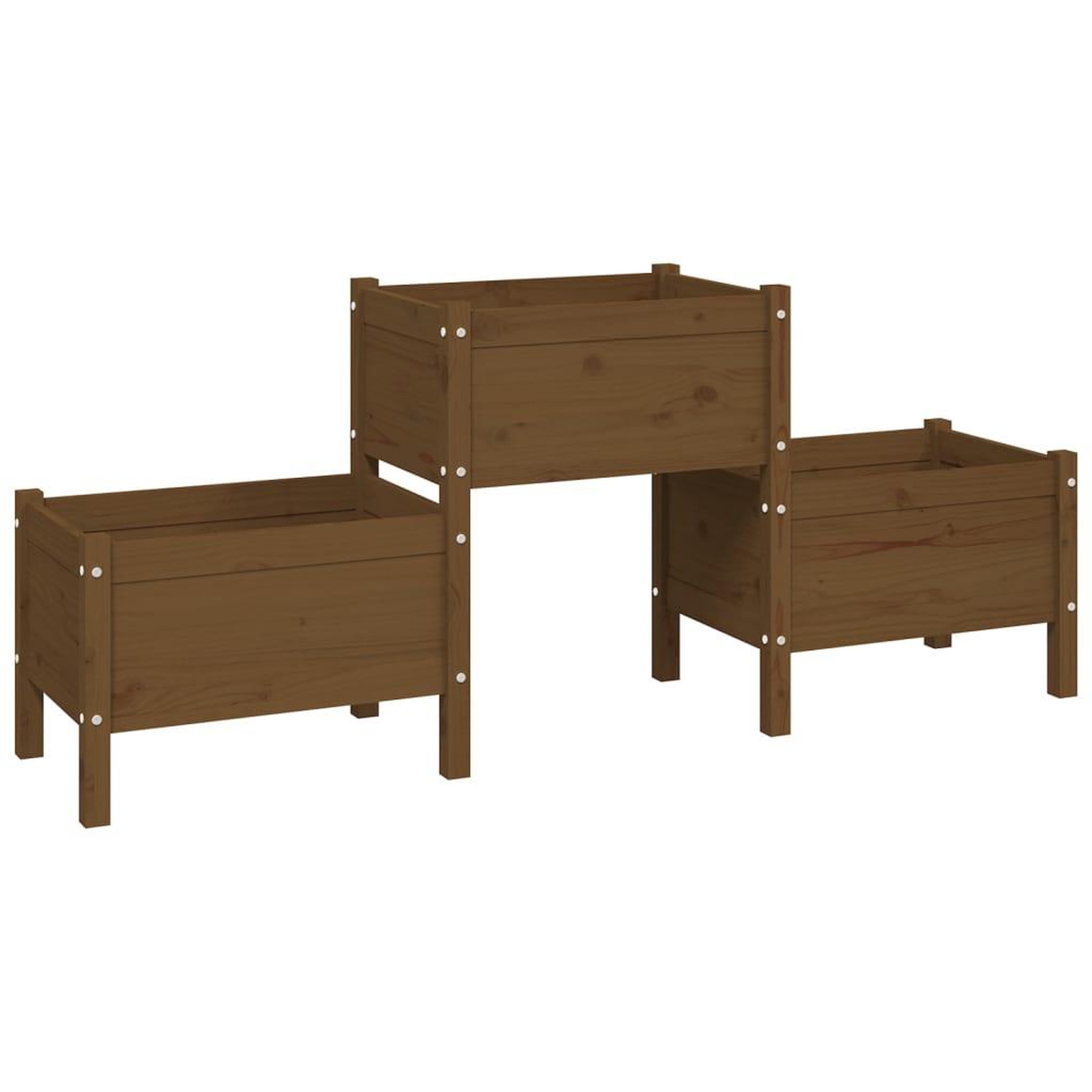Voir la diapositive 2 : VIDAXL Jardiniere Marron miel 178,5x44x75 cm Bois massif de pin