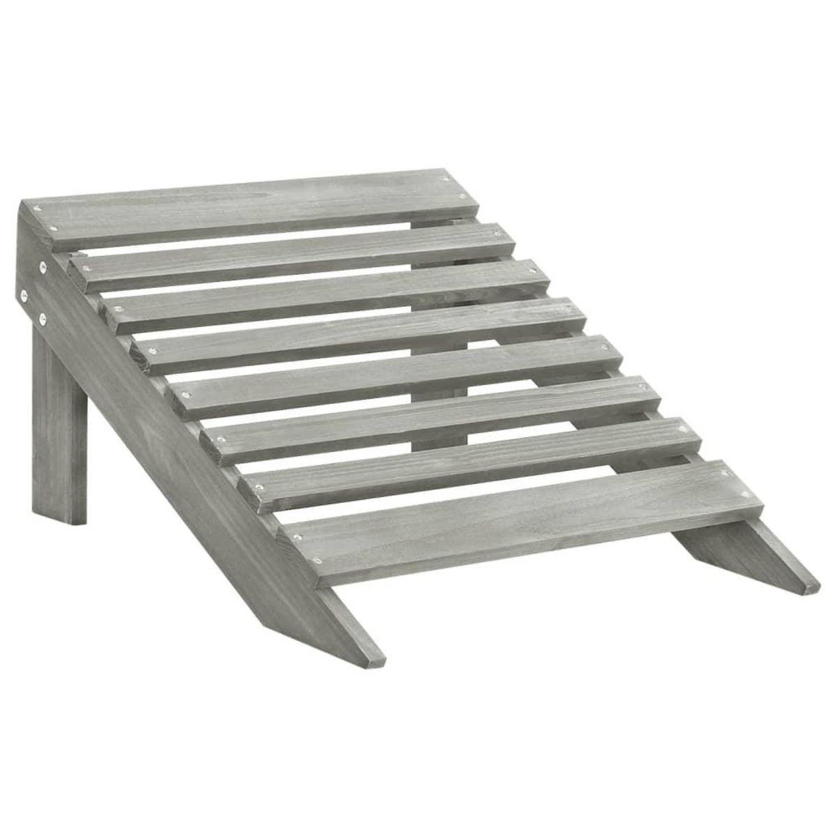 VIDAXL Chaise de jardin avec pouf Bois Gris