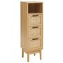Voir la diapositive 1 : Demi colonne de rangement salle de bain avec cannage naturel H100cm AMANDINE