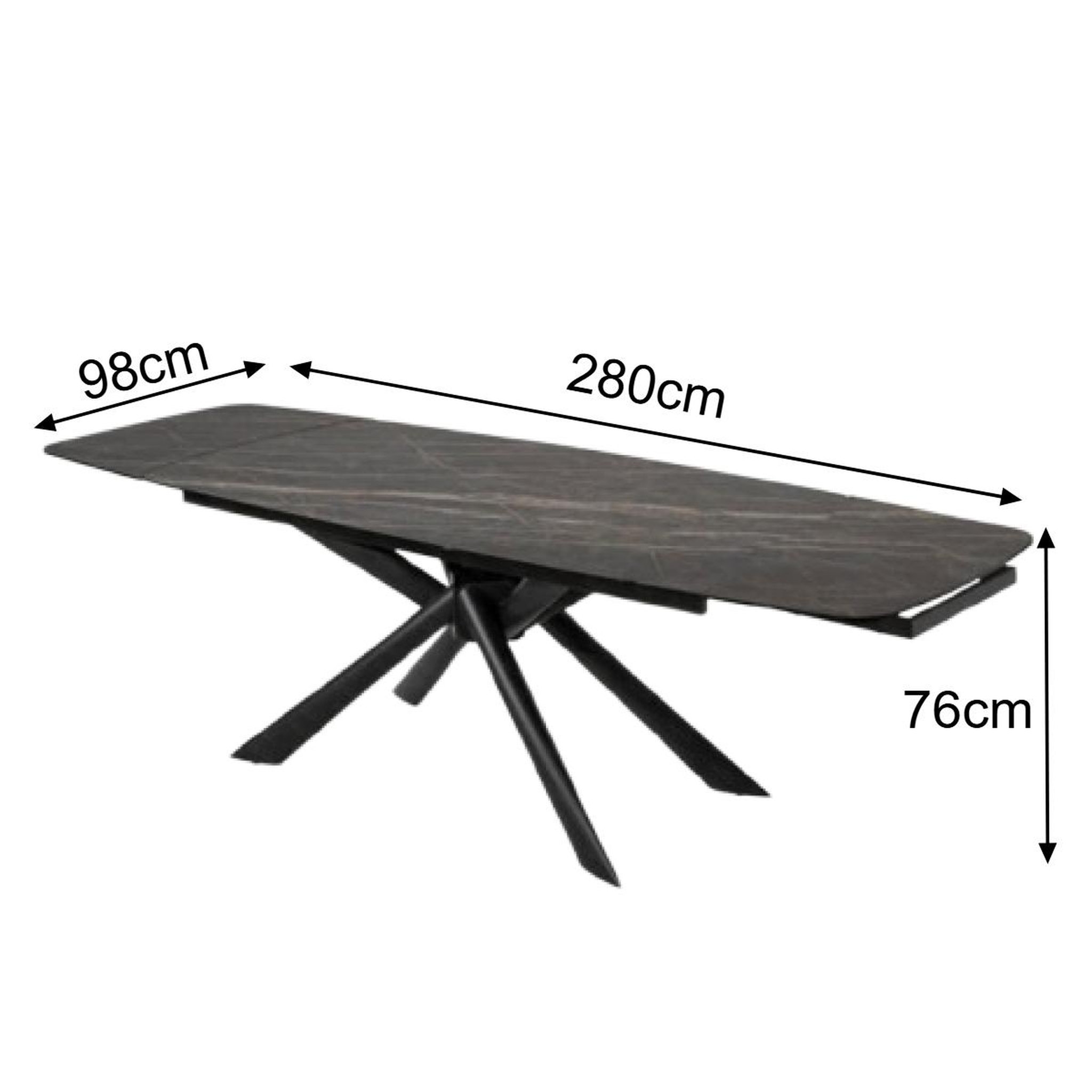 Voir la diapositive 6 : JLC KREATION Grande table en céramique extensible noir et or l180-280 cm constantine