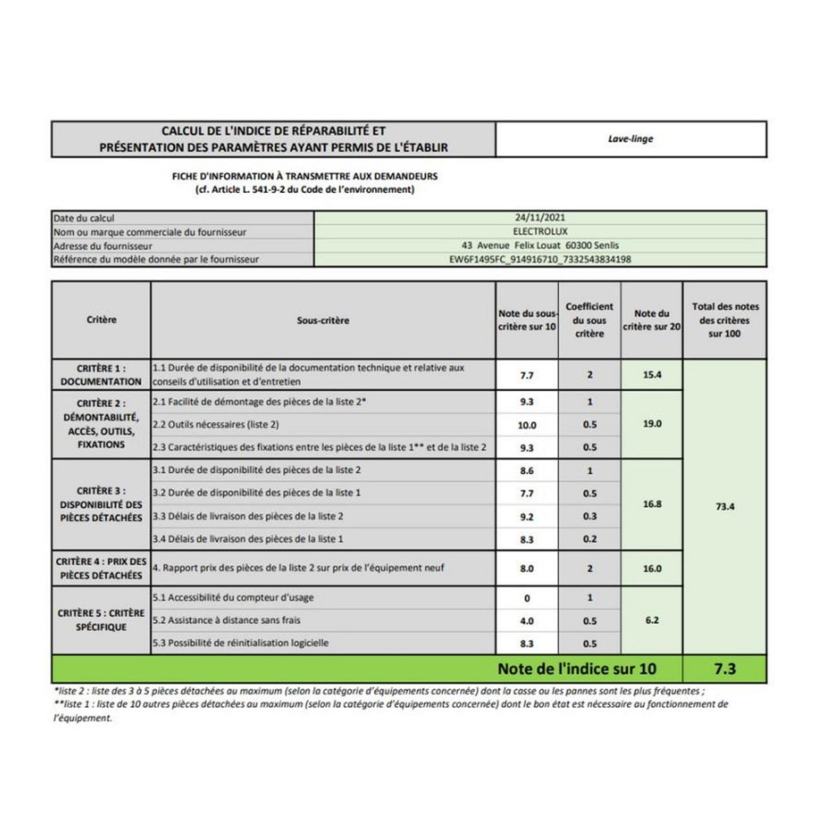ELECTROLUX Lave-linge frontal 9kg 1400 tours/min - EW6F1495FC