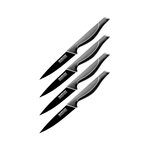 NIROSTA Ensemble de 4 Couteaux de cuisine cranté Nirosta Black Edition