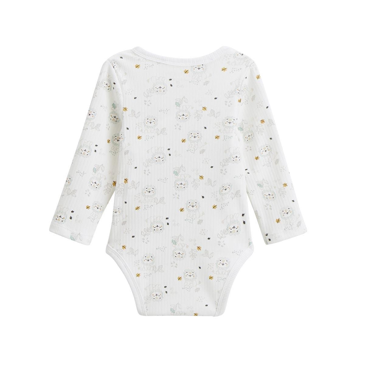 Petit Béguin Lot de 3 bodies bébé côtelés manches longues ouverture croisée Kenya