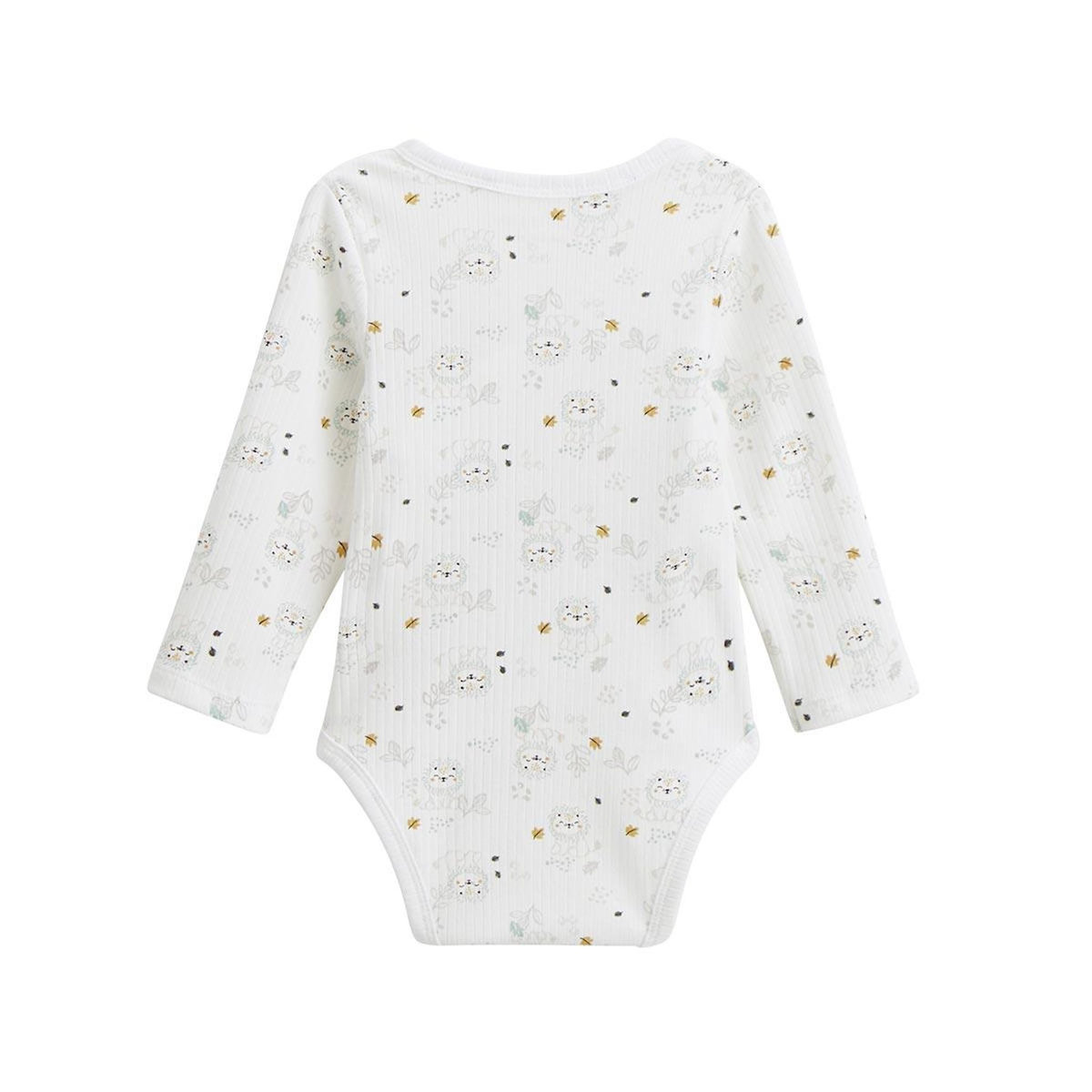 Petit Béguin Lot de 3 bodies bébé côtelés manches longues ouverture croisée Kenya